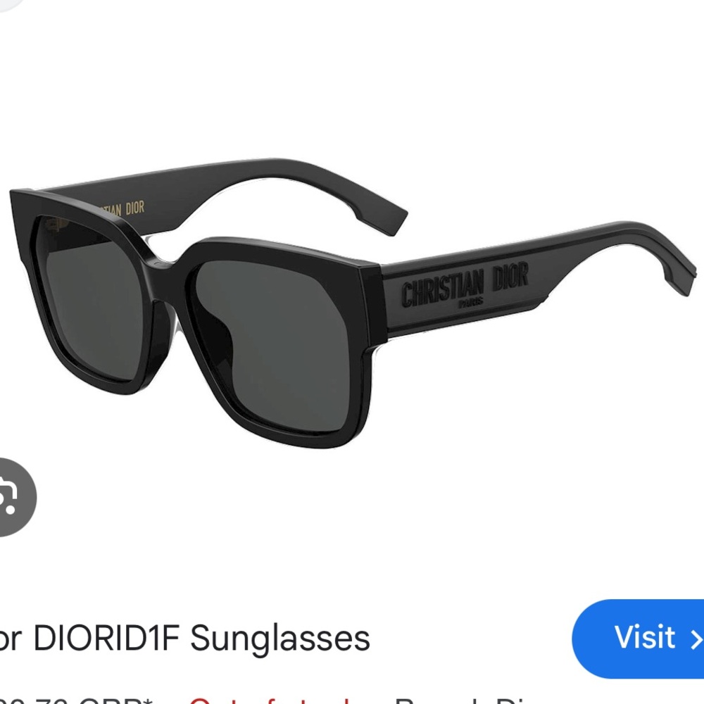 Black Dior square sunglasses